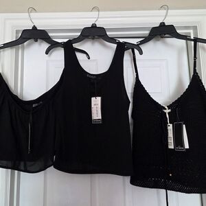 Elegant Black Women's Tops Set